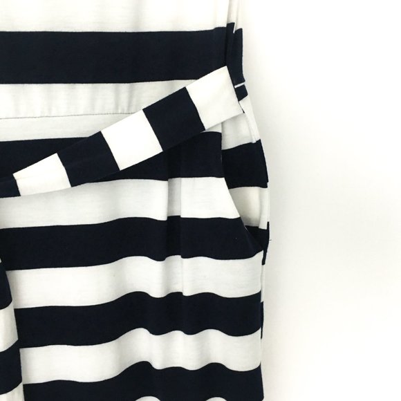 Palinda Striped Short Sleeve Pencil Dress w/ Belt (M) - Picture 12 of 16